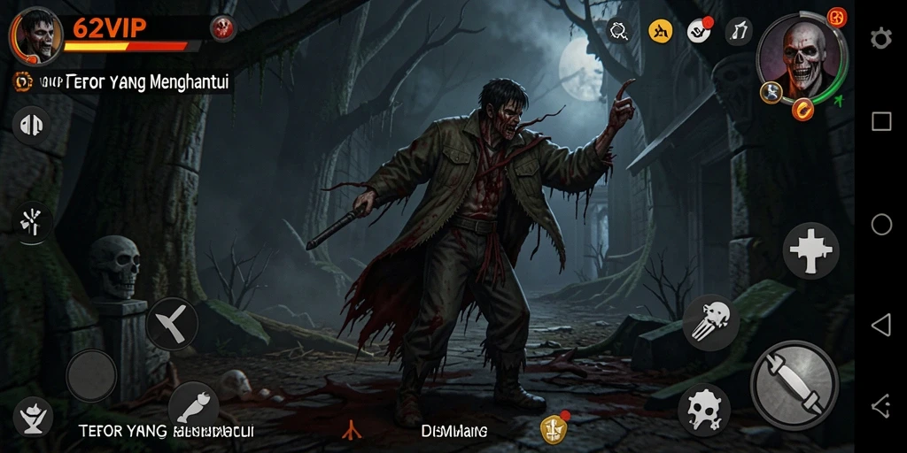 Tangkapan layar 62VIP menunjukkan momen menegangkan dalam gameplay Horror.