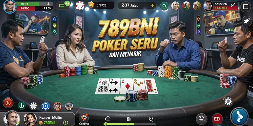 Tampilan gameplay Poker yang menarik di 789BNI.