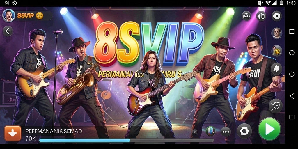 Tampilan gameplay seru dari 8SVIP dengan musik yang enak.