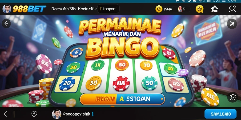Screenshot menunjukkan pemain menikmati permainan Bingo di 988BET.