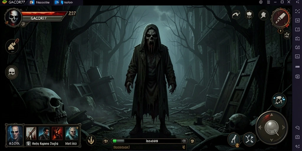 Screenshot GACOR77 menampilkan suasana mencekam dalam gameplay Horror.