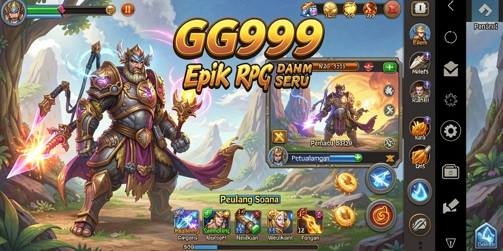 Tampilan gameplay GG999 yang menarik dan penuh aksi RPG.