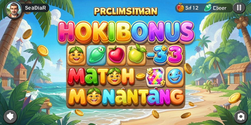 Tampilan gameplay HOKIBONUS yang menampilkan keseruan Match-3.