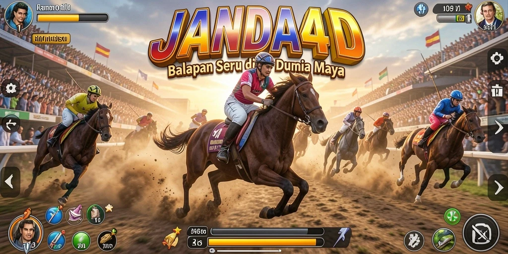 Screenshot gameplay JANDA4D yang menampilkan balapan seru.
