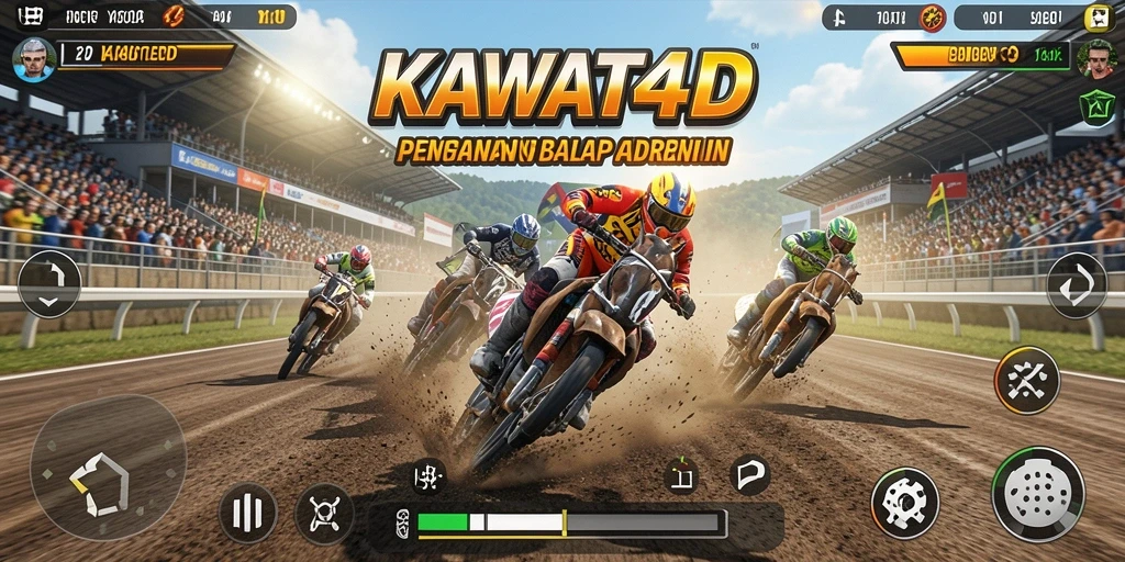 Tampilan gameplay balap KAWAT4D yang menegangkan dan penuh kecepatan.