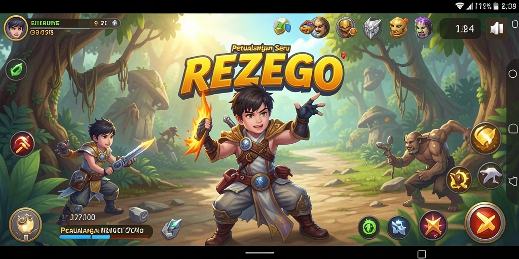 Tampilan gameplay dari REZEGO yang menghadirkan petualangan menantang.