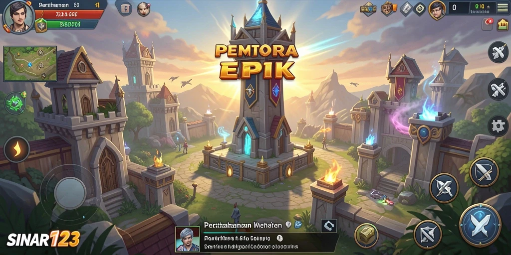Tampilan menarik dari gameplay SINAR123 Tower Defense yang seru.