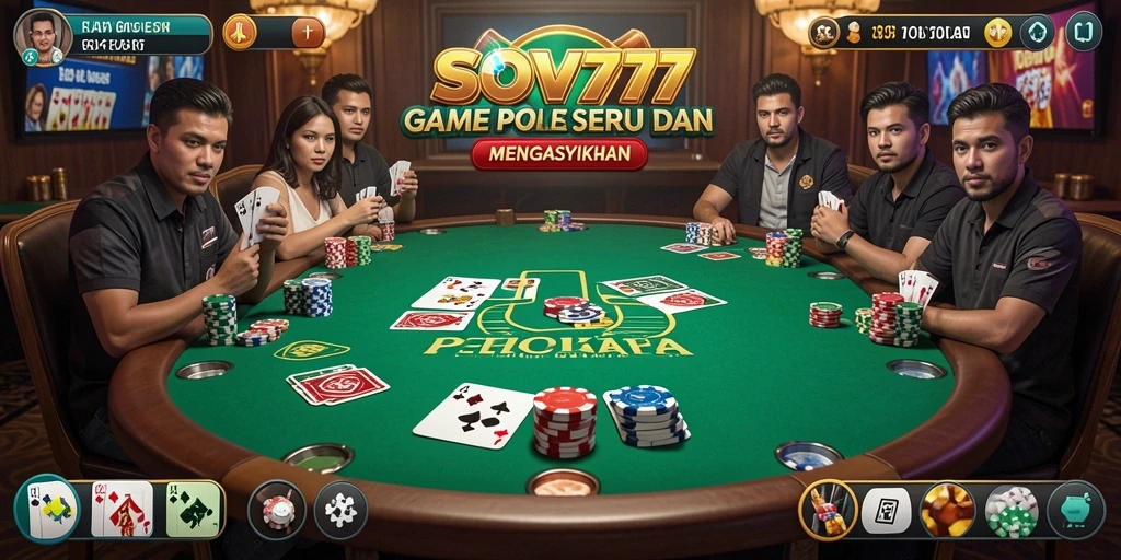 Tampilan gameplay seru dari aplikasi Poker SOV777.