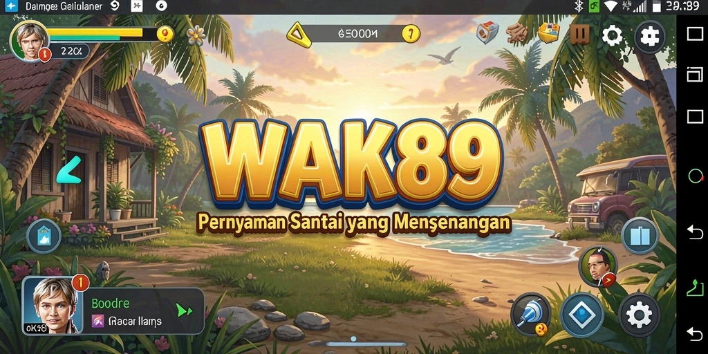 Screenshot utama WAK89 yang menunjukkan gameplay yang menyenangkan.